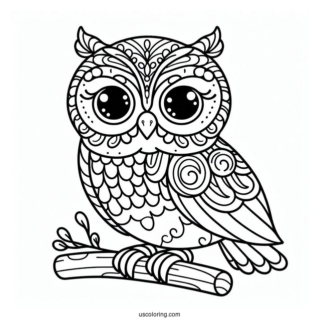 Simple Outline Of Owl To Color