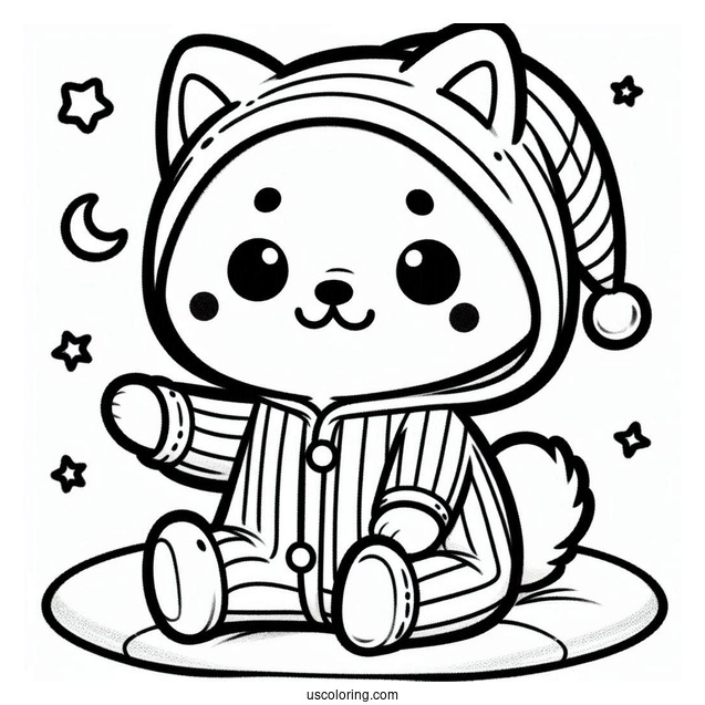 Kawaii Shiba Inu In Pajamas