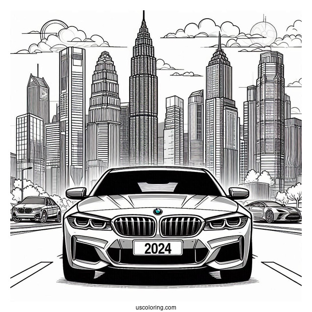 2024 BMW Coloring Page XM Label Red In The City