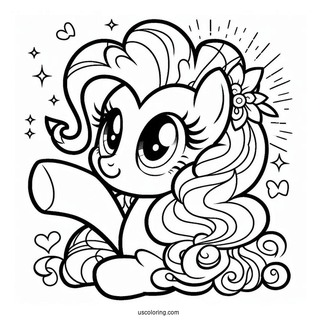 Pinkie Pie Coloring Page High Fiving Equestria Girls Version