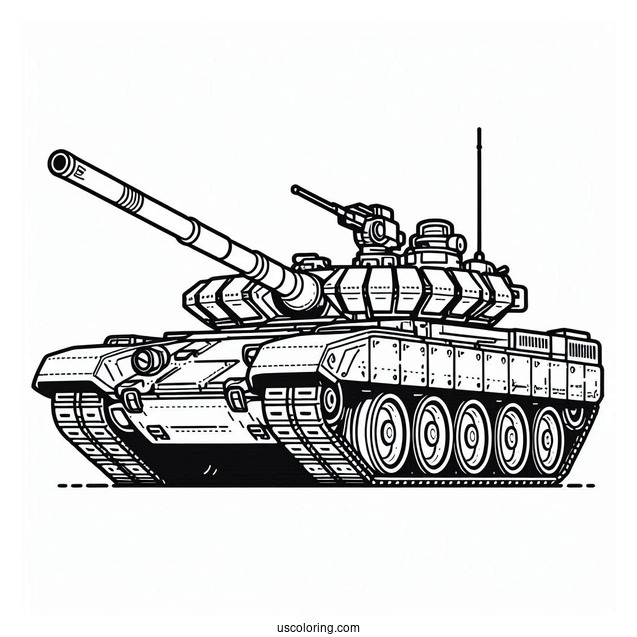 Outline of T-14 Armata Tank For Kids