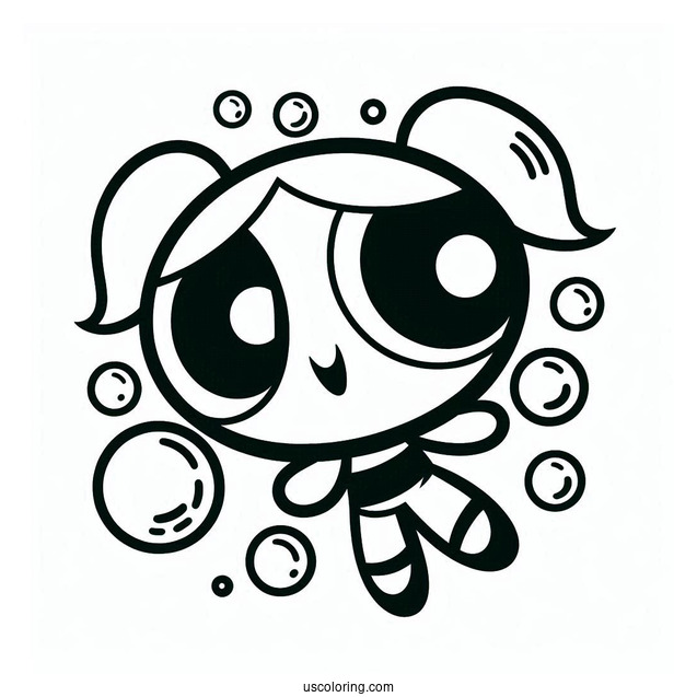 Bubbles Coloring Page For Kids