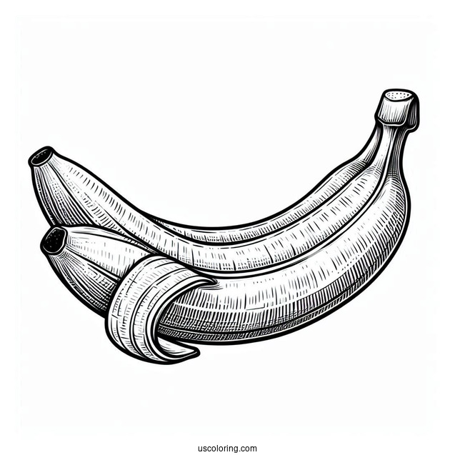Simple Outline Of Peeled Banana