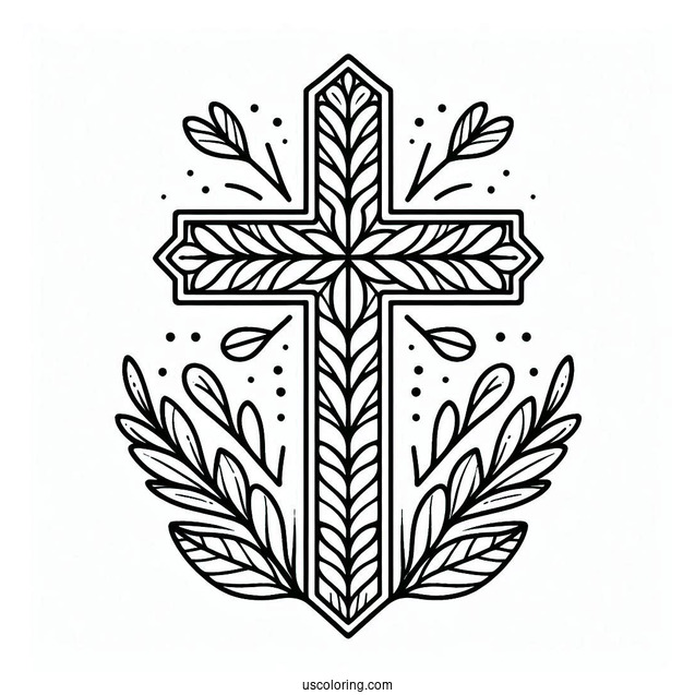 Outline Of Cross To Color For Preschoolers