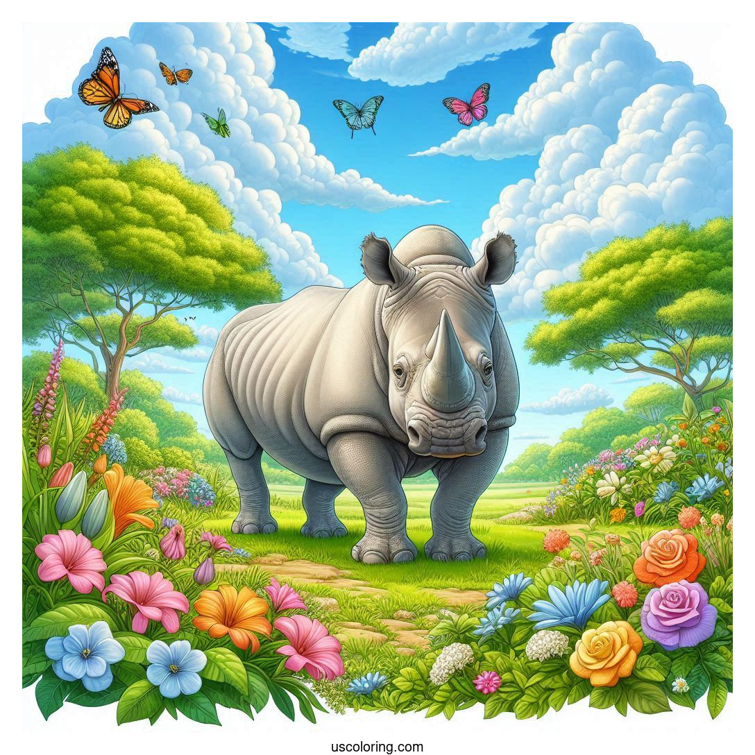 Rhino Coloring Pages Featured Image