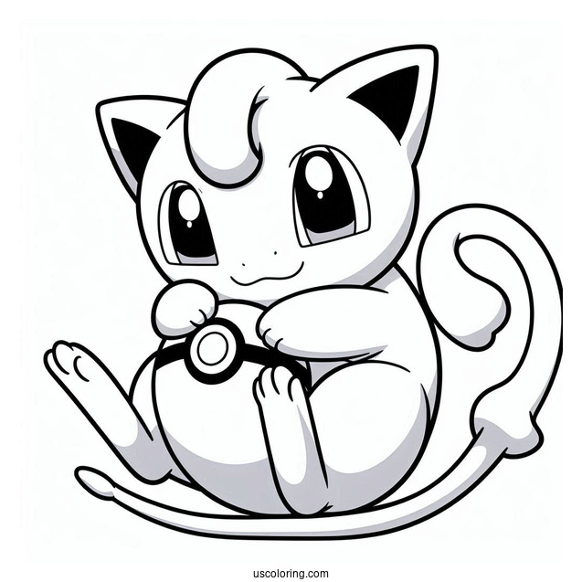 Mew Coloring Page Hugging Bulbasaur