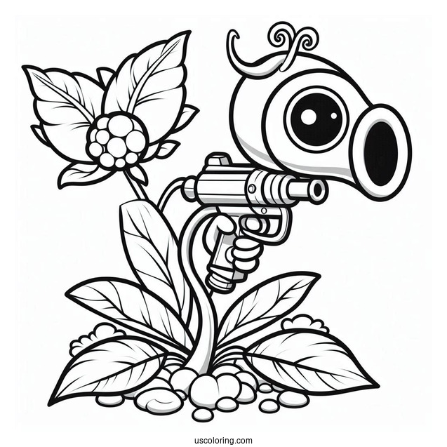 Coloring Page Of Peashooter
