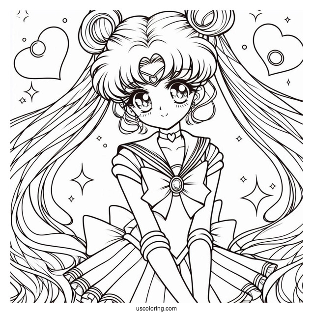 Usagi In Eternal Sailor Moon Costume Coloring In