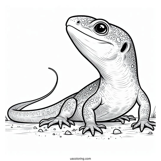 Lizard Coloring Page Looking Up From Ground