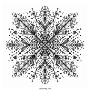 Cartoon Crystal Snowflake Coloring Page For Kids