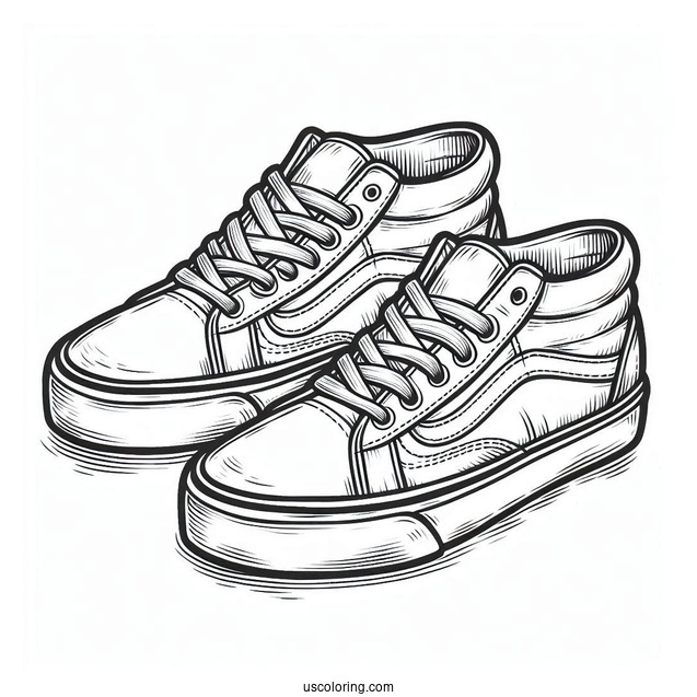 Coloring Page Of A Pair Of Vans