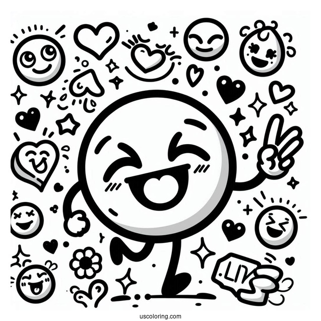 Full Page Of Emoji Coloring Page