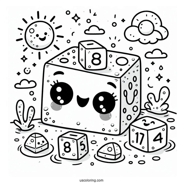Smiling 16 Numberblocks Coloring Page