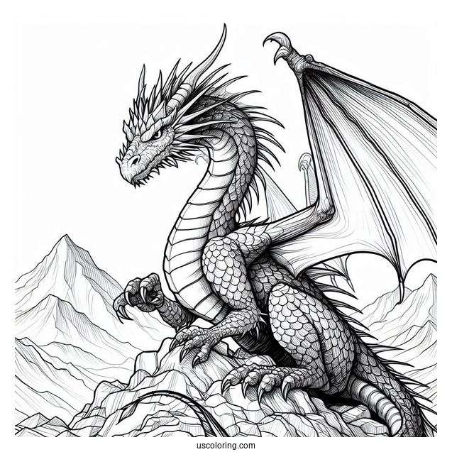 Angry Looking Dragon On a Mountain