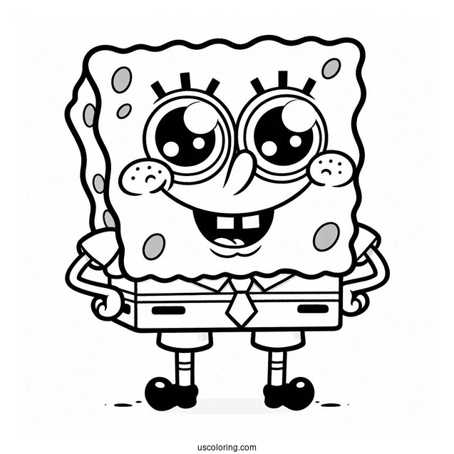 Nickelodeon Coloring Page Of Smiling SpongeBob For Preschoolers