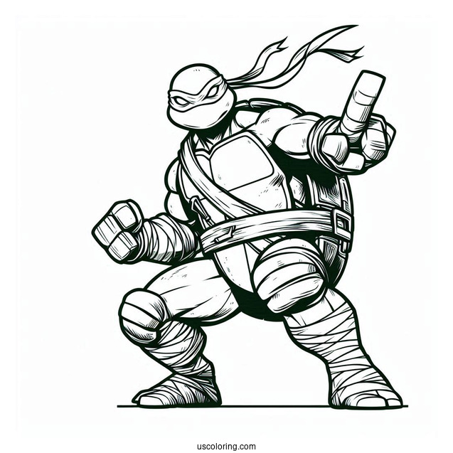 Simple Teenage Mutant Ninja Turtles Coloring Page