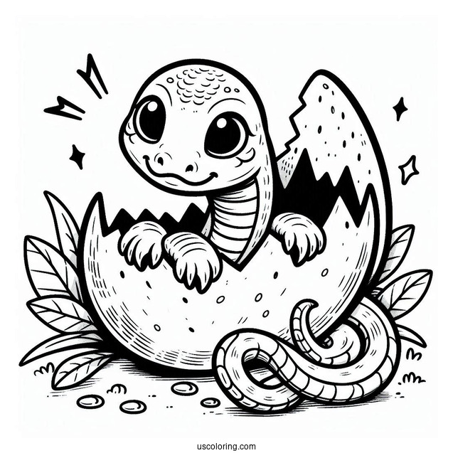 Baby Snake Hatching From Egg