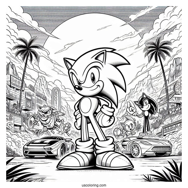 Sonic Movie Poster Coloring Sheet