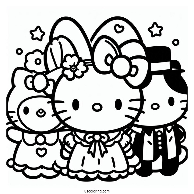 Purin, Hello Kitty, Kuromi, Badte Maru, Tuxedo Sam, And Minna No Tabo