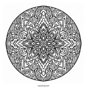 Pizza Mandala Coloring Page