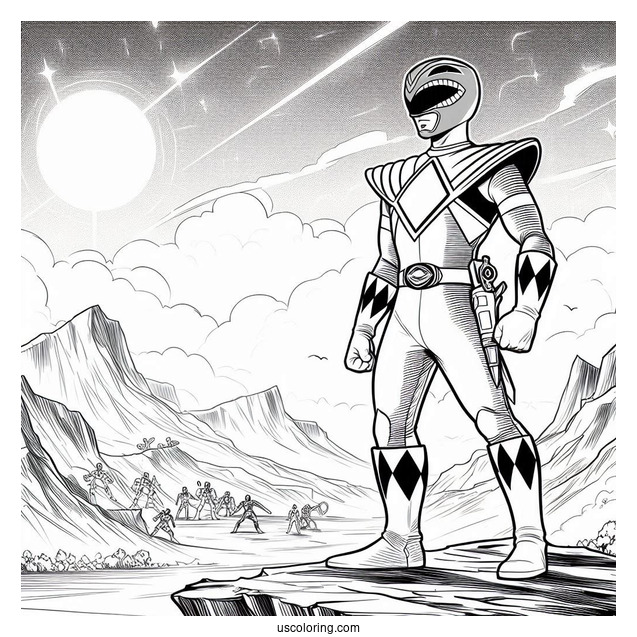 Power Rangers Super Megaforce Standing On Cliff