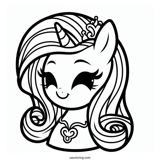 Smiling Rarity Coloring Page For Kids