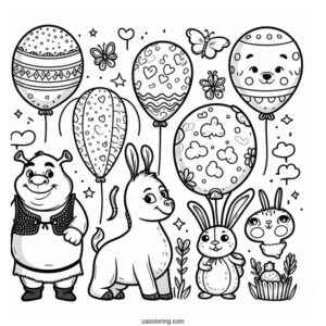 Animal Balloons From Shrek To Color