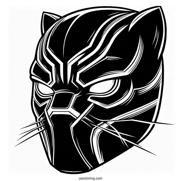 Black Panther Mask Coloring Page