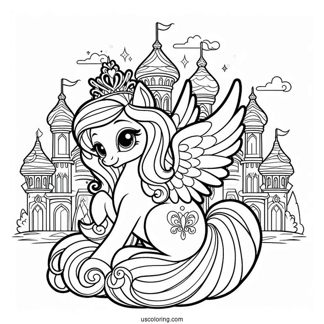 Palace Pets Coloring Page Of Simple Skyla Outline For Preschoolers