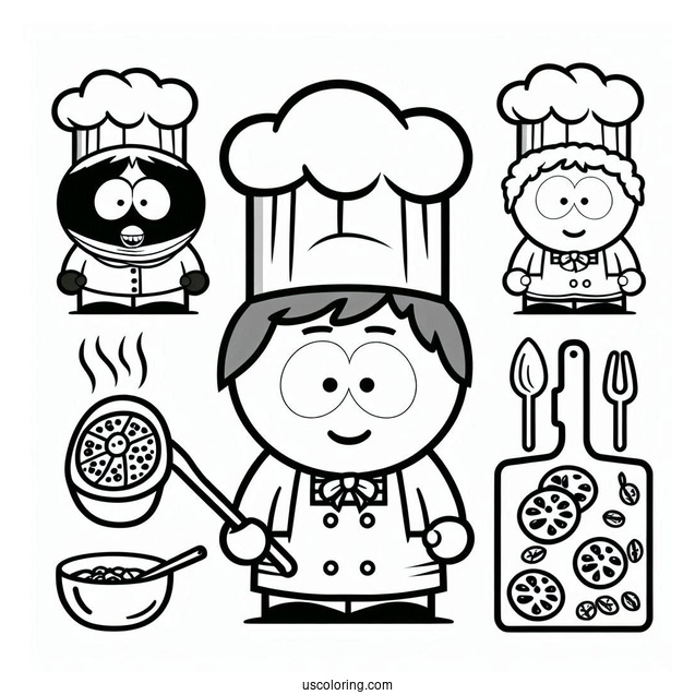 South Park Coloring Page Chef For Preschoolers