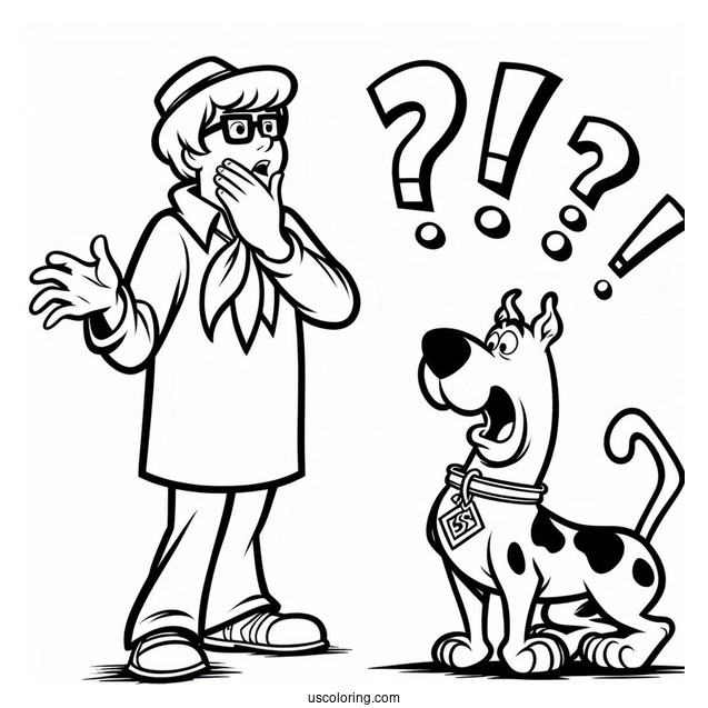 Coloring Page Of Mystery Inc Character Being Stunned