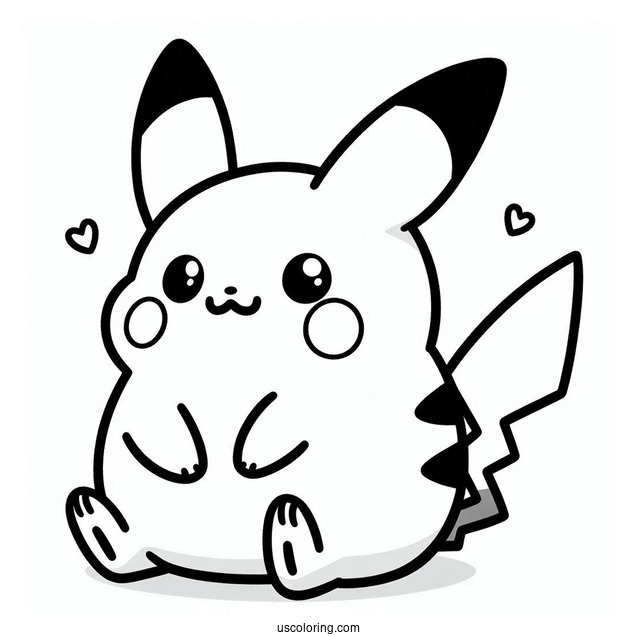 Pikachu Pusheen Pokemon Coloring Page