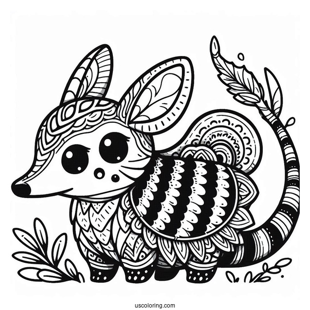 Raya And The Last Dragon Coloring Page Of Kawaii Tuk Tuk The Armadillo For Kids
