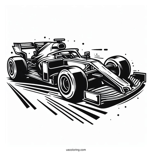 F1 Coloring Page Racer On Stop Of Car