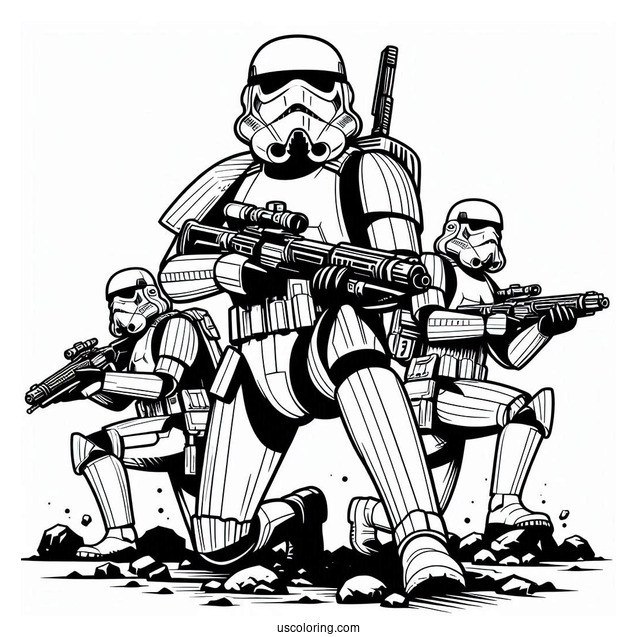 Stormtrooper Coloring Page In The Battlefield