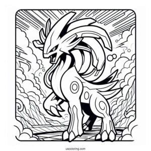 Reshiram Outrage Pokemon Card Coloring Page