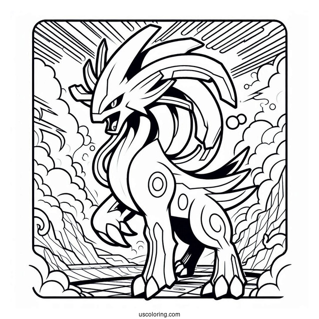 Reshiram Outrage Pokemon Card Coloring Page