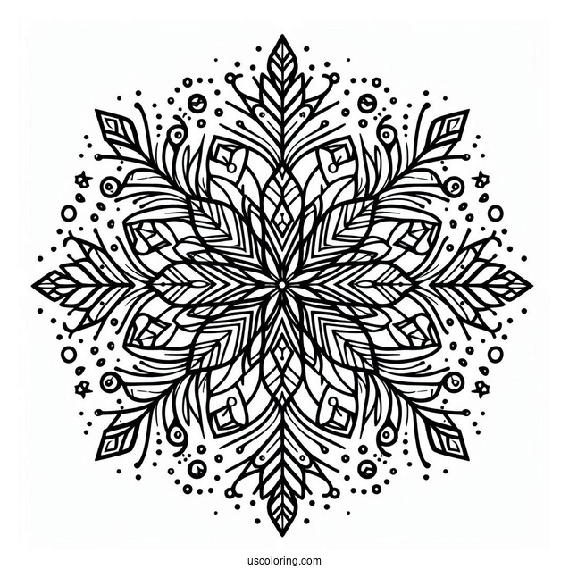 Cartoon Crystal Snowflake Coloring Page For Kids