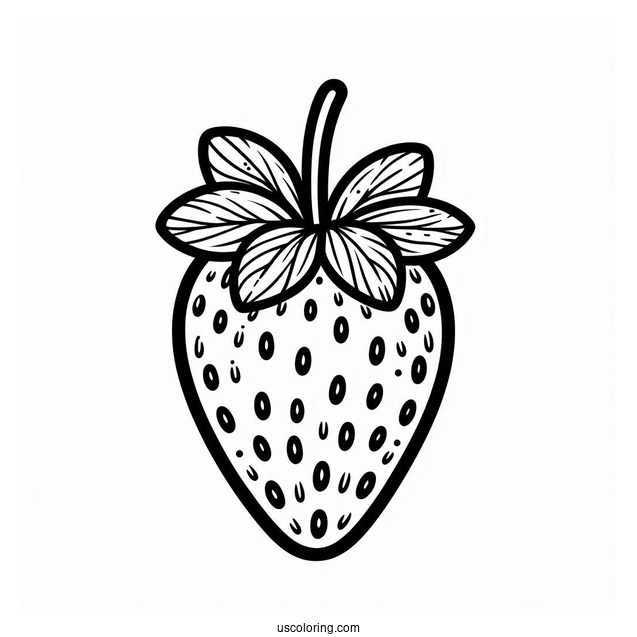 Simple Strawberry Coloring Sheet For Kids