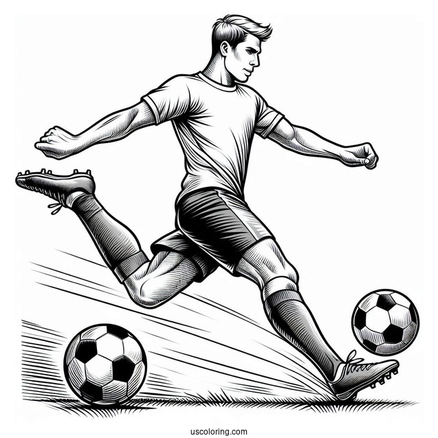 Soccer Striker And Defender To Color