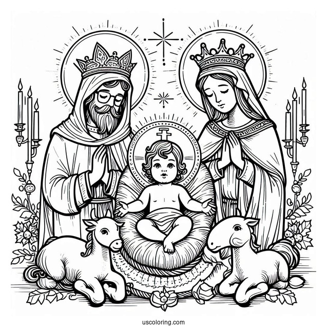 Baby Jesus With Virgin Mary And Three Kings