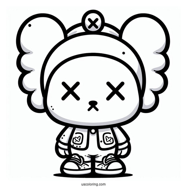 Chibi KAWS Coloring Page For Preschoolers