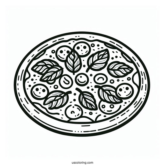 Easy Outline Of a Pizza To Color For Preschoolers
