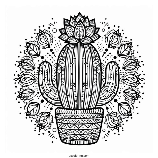 Abstract Cactus Mandala