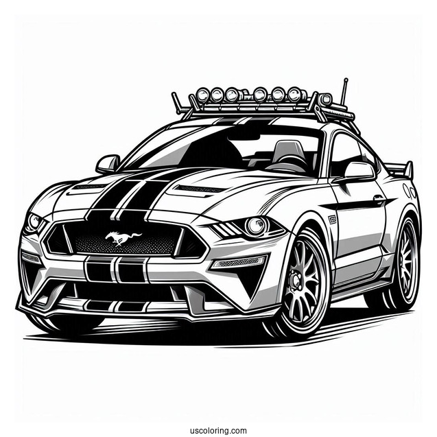 Ford Mustang Coloring Page For Kids