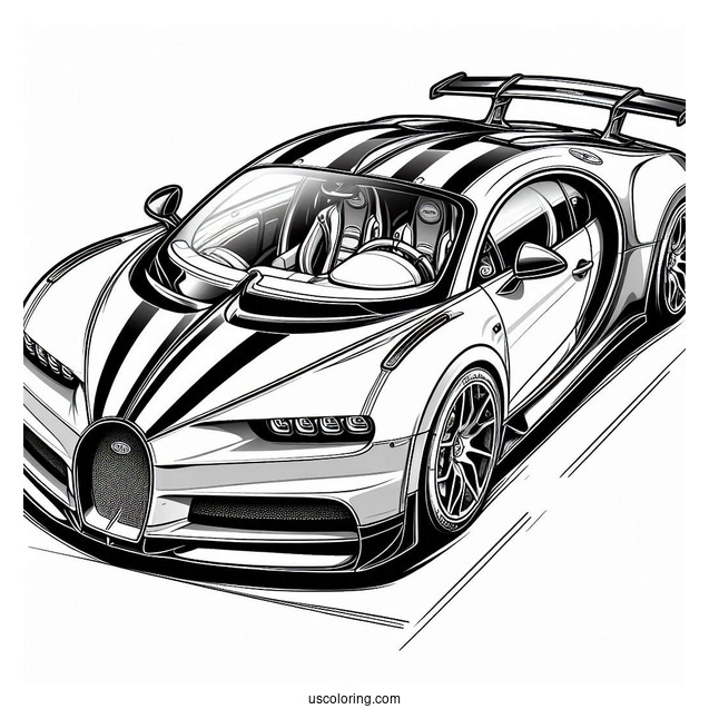 Parked Bugatti Coloring Page Chiron In garage