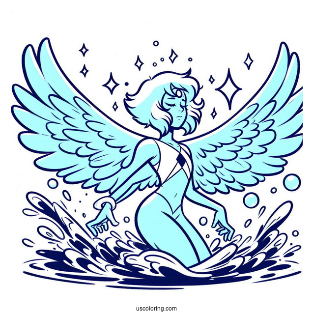 Steven Universe Coloring Page Of Lapis Lazuli With Water Wings