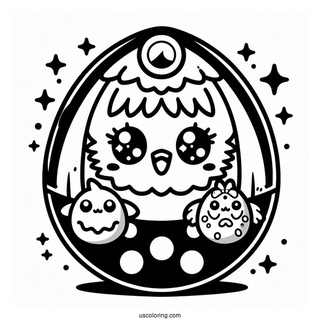 Raising Tamagotchi Coloring Pages Pets For Kids