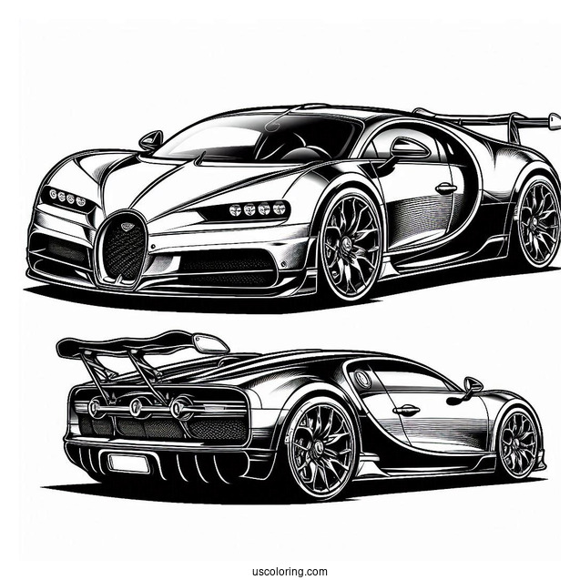 2024 Bugatti Coloring Page W16 Mistral