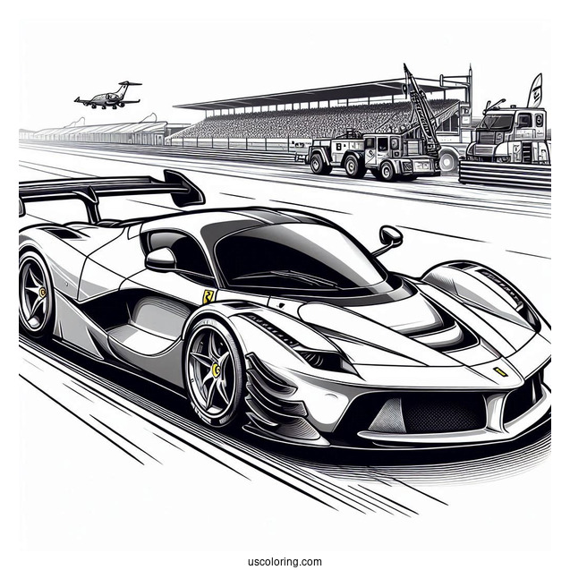LaFerrari Race Car To Color